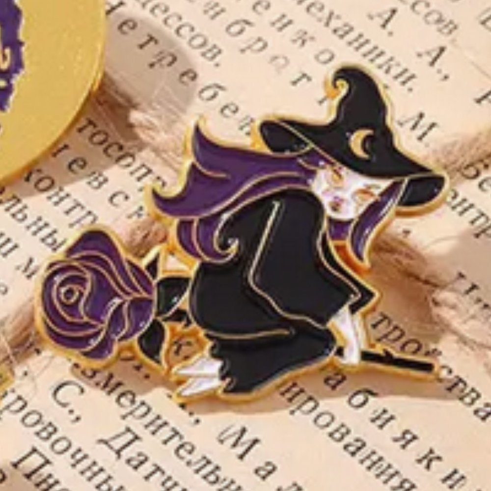 Flying on a Rose Enamel Lapel Pin